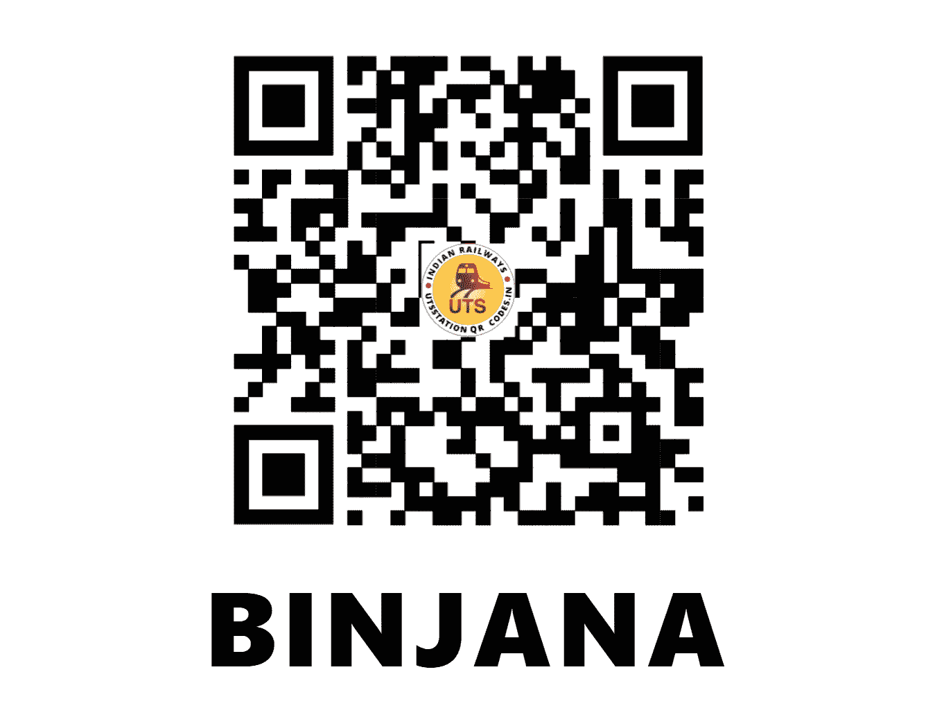UTS QR Code for BINJANA - BNJN - WR (MADHYA PRADESH)